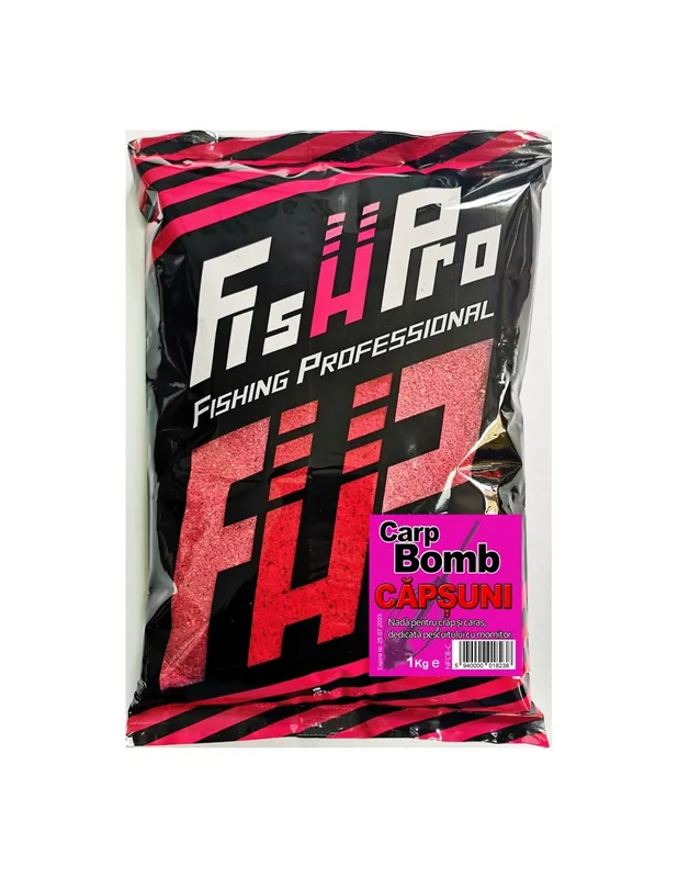 Nada Fish Pro Carp Bomb, Capsuni, 1kg - Ofertă limitată